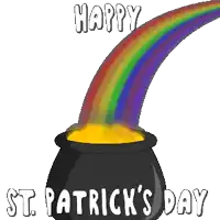 a pot of gold with the words happy st. patrick 's day