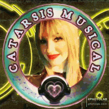 a picture of a woman in a circle that says catarsis musical on it