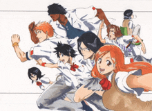 Ichigo Rukia Chad Uryu Orihime Picture Flame Together GIF