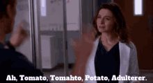 Greys Anatomy Amelia Shepherd GIF - Greys Anatomy Amelia Shepherd Ah Tomato Tomahto Potato Adulterer GIFs