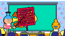 a cartoon says youfo is read as ufo at the top