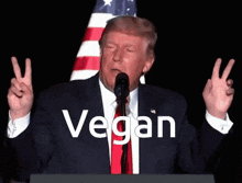Vegan Trump GIF - Vegan Trump Finger Quotes GIFs