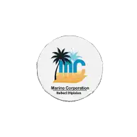 a logo for the marino corporation with a palm tree in the middle
