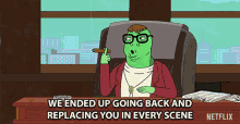 We Ended Up Going Back And Replacing You In Every Scene Bojack Horseman GIF - We Ended Up Going Back And Replacing You In Every Scene Bojack Horseman Final Decision GIFs