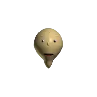 a 3d model of a cartoon character 's head with a surprised look on his face
