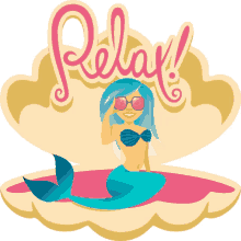 relax mermaid life joypixels take it easy chill