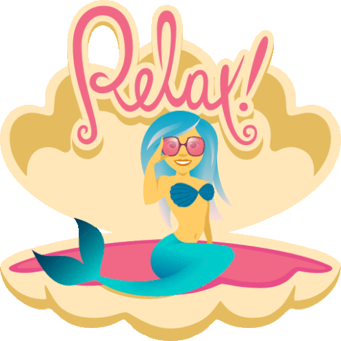 Relax Mermaid Life Sticker - Relax Mermaid Life Joypixels Stickers