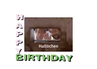 a happy birthday greeting card with a picture of two people