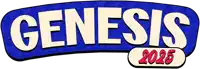 a logo for genesis 2025 is shown on a blue background