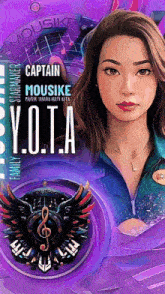 a poster of a woman with the name captain mousik on it