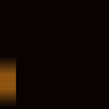 a black background with orange squares and the letter l and r
