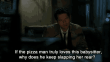 Oh Castiel… GIF - Supernatural Castiel Pizzaman GIFs