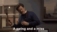 Parks And Rec Swing And A Miss GIF - Parks And Rec Swing And A Miss Swing GIFs