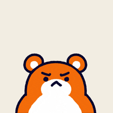 a cartoon bear is holding a gun and looking angry