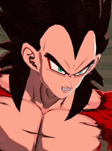 a close up of a dragon ball z character