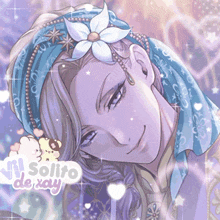 a drawing of a woman with a flower on her head and the words el solito de xay below her