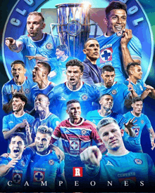 a collage of soccer players with the word campeones on the bottom