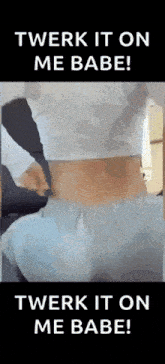 a woman in a white crop top and blue shorts is sitting on a couch and dancing .