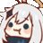 a pixel art drawing of a girl with long white hair and a sword in her hand .