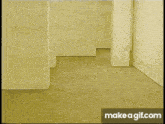 an empty room with a make a gif.com button on the bottom of the screen