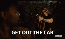Get Out Of The Car Anne Hathaway GIF