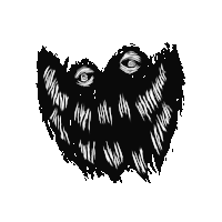 a black and white drawing of a person 's face