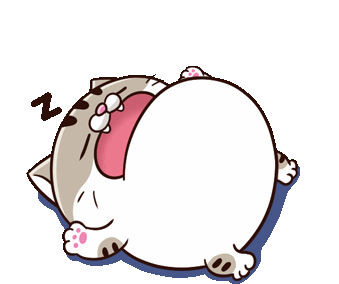 Ami Fat Cat Sticker - Ami Fat Cat Sleeping Stickers