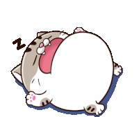 Ami Fat Cat Sticker - Ami Fat Cat Sleeping Stickers