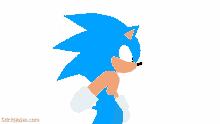 a drawing of sonic the hedgehog with a white background