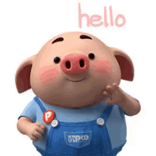 hello greeting pig hi wave