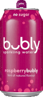 a can of bubly sparkling water with a hint of natural flavor