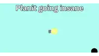 a blue background with a yellow object and the words `` planit going insane ''