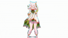 a drawing of a girl with white hair and a cat ears