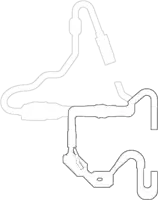 a black and white drawing of a race track with a white background .