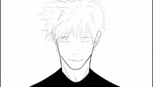 a black and white drawing of a man with the words nah , id score a 5 on the bottom