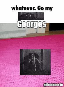 a gif that says " whatever go my georges " on it