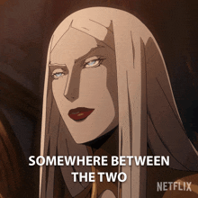 somewhere between the two carmilla castlevania in between the two of them somewhere between both of them