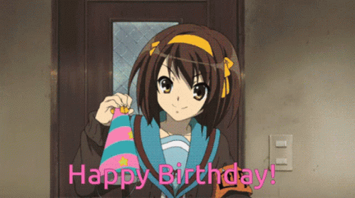  GIF de cumpleaños de chica anime