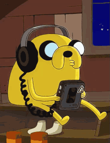Escuchar Musica GIF - Jake Adventure Time Nod GIFs