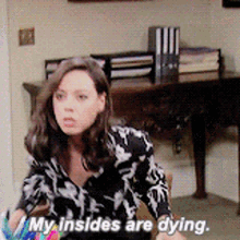 Parks And Rec April Ludgate GIF - Parks And Rec April Ludgate My Insides Are Dying GIFs