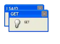 a computer screen that says i said get on it