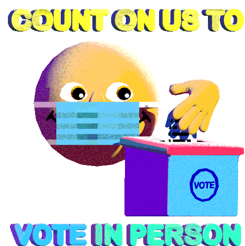Count On Us Vote In Person Sticker - Count On Us Vote In Person Get In Line Stickers