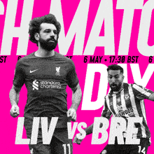 two soccer players on a pink background with the words liv vs bree