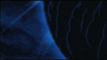a computer generated image of a small island in the middle of the ocean at night