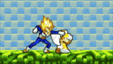 a video game shows a cartoon character fighting another cartoon character