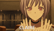 a picture of a girl with the name claire