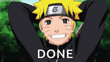 a picture of a cartoon character with the word done written on it