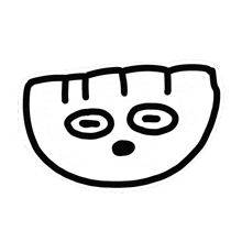 a black and white drawing of a smiley face