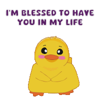 a cartoon duck with the words " i 'm blessed to have you in my life "