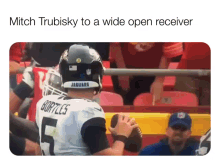 mitch trubisky to a wide open receiver